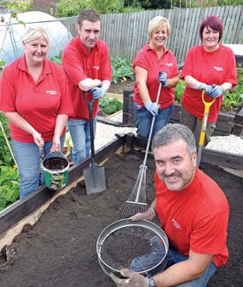 Neil Armitage, from Veolias Sheffield division, and team on a volunteering day